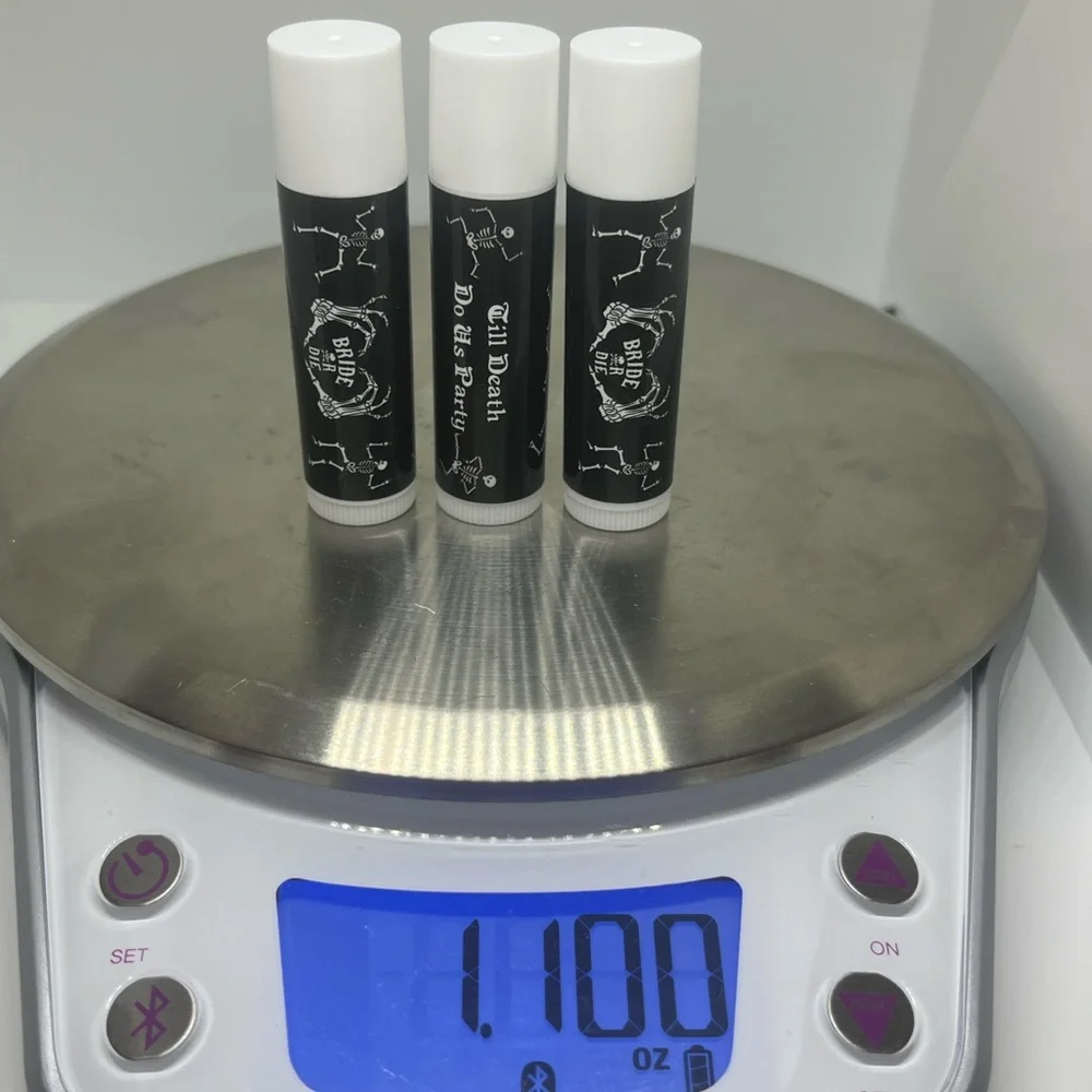 Lip Balm Bride or Die Till Death Gothic Spooky w/Beeswax,‎ Vitamin E At $8 Each
